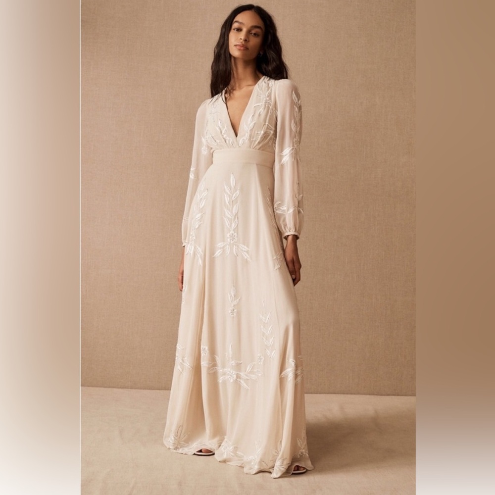 Anthropologie Cream Wedding Dress